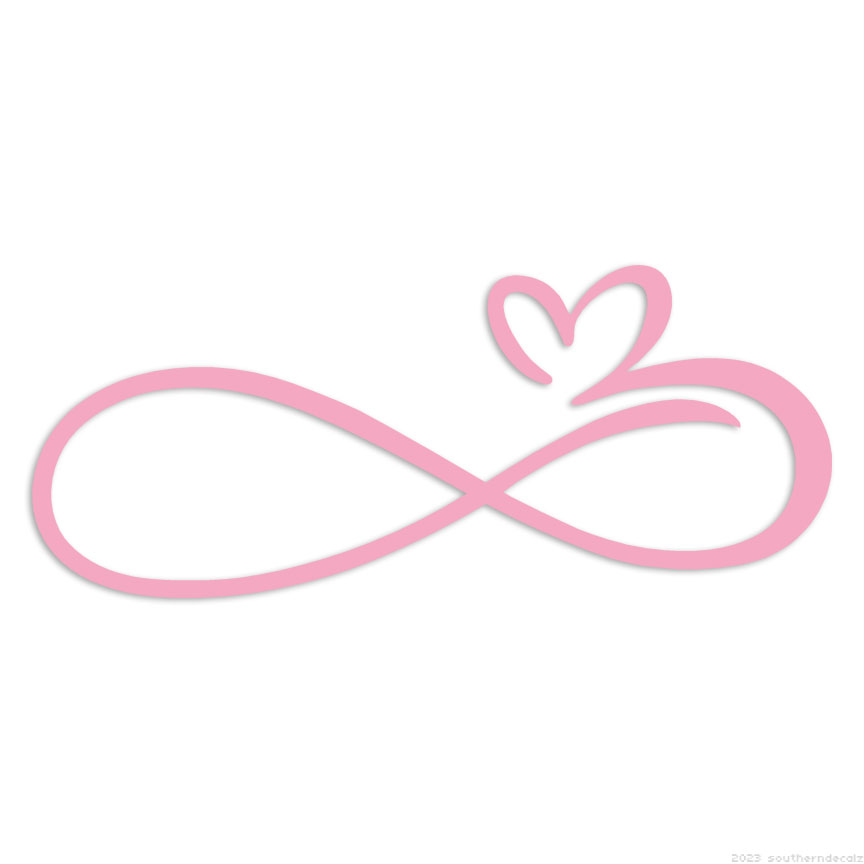 Heart Love Infinity 2 - Decal Sticker - Multiple Colors & Sizes